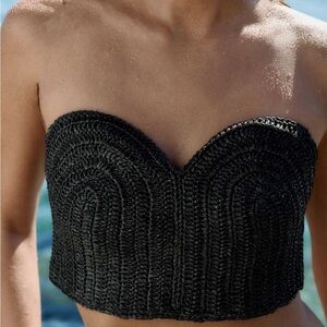 Zara Black Crochet Crop Top